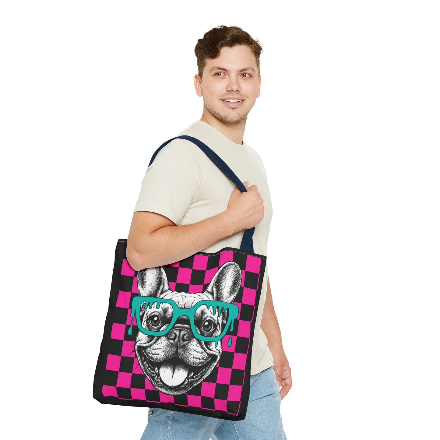 Cool French Bulldog Tote Bag, Stylish Dog Lover's Gift, Pet Accessory, Fashionable Beach Bag, Unique Carry All