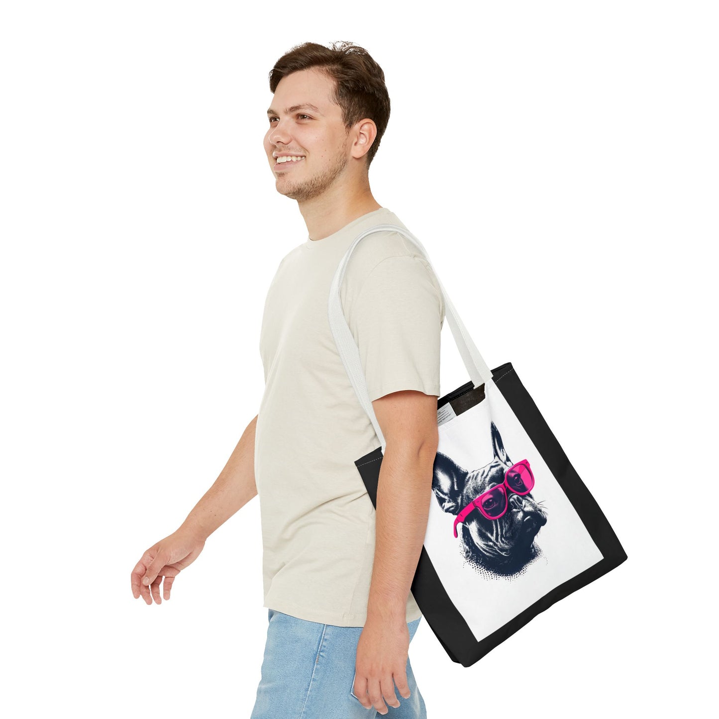 Stylish French Bulldog Tote Bag, Pet Lover Gift, Everyday Carry, Dog Mom Accessory, Unique Shopper Bag, Cute Animal Print