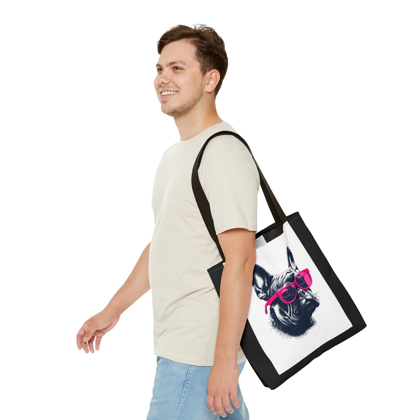 Stylish French Bulldog Tote Bag, Pet Lover Gift, Everyday Carry, Dog Mom Accessory, Unique Shopper Bag, Cute Animal Print