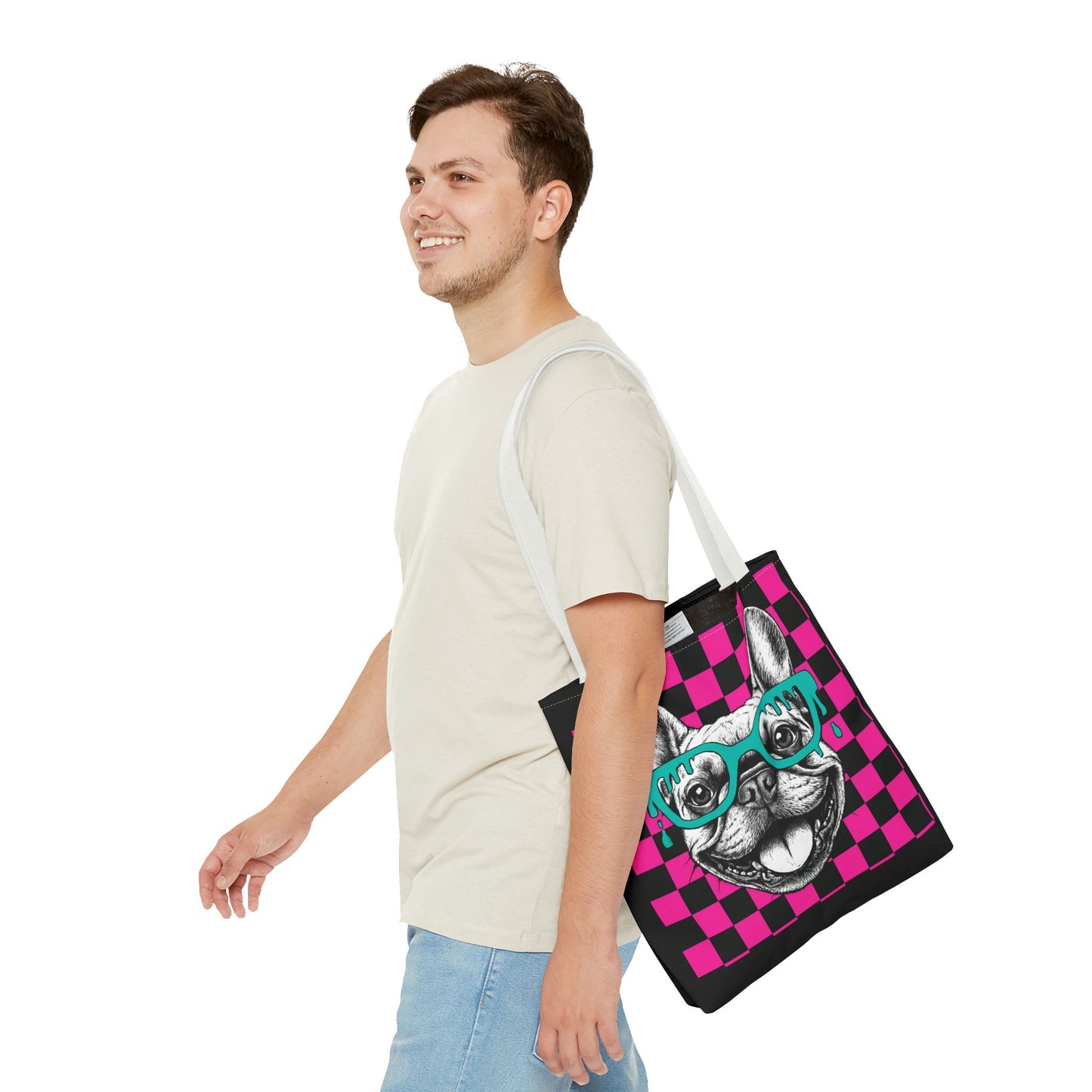 Cool French Bulldog Tote Bag, Stylish Dog Lover's Gift, Pet Accessory, Fashionable Beach Bag, Unique Carry All
