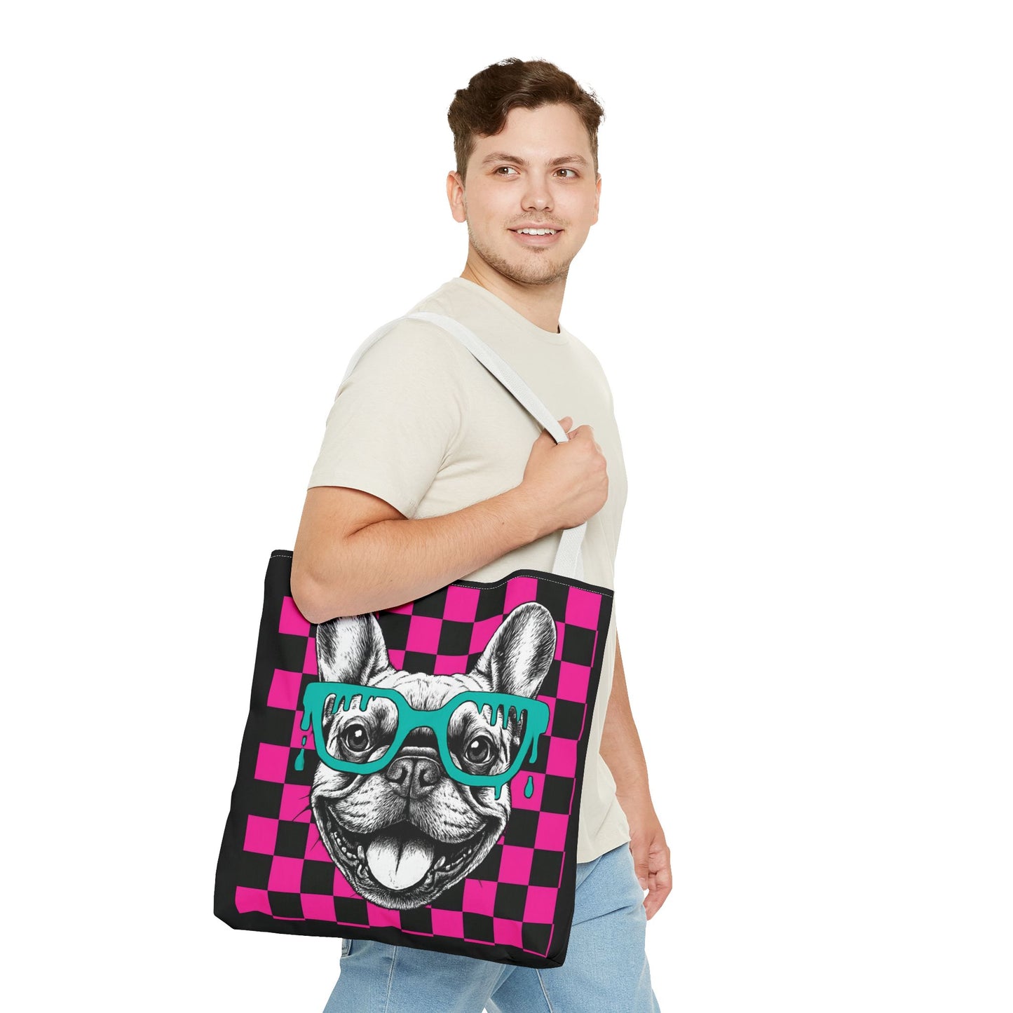 Cool French Bulldog Tote Bag, Stylish Dog Lover's Gift, Pet Accessory, Fashionable Beach Bag, Unique Carry All