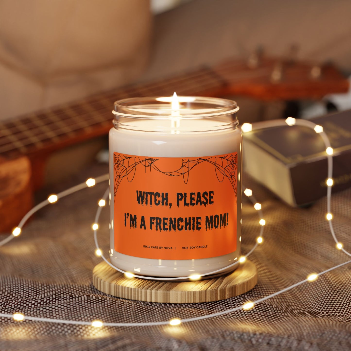 Witchy Frenchie Mom Candle, Scented Soy Candle, Halloween Decor, Gift for Dog Lovers, French Bulldog Gifts, Home Fragrance