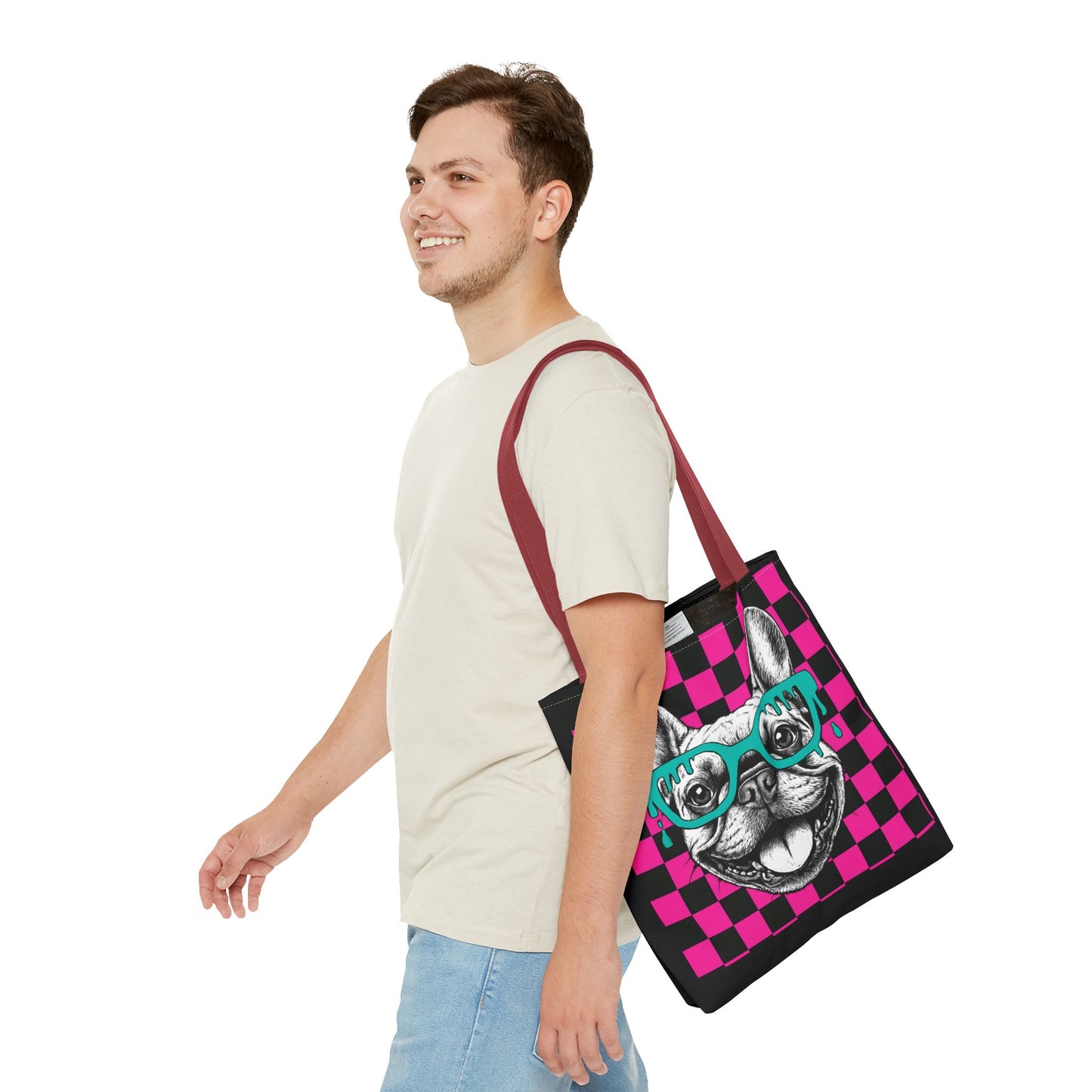 Cool French Bulldog Tote Bag, Stylish Dog Lover's Gift, Pet Accessory, Fashionable Beach Bag, Unique Carry All