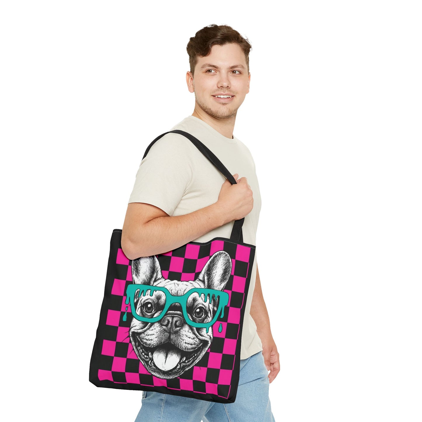Cool French Bulldog Tote Bag, Stylish Dog Lover's Gift, Pet Accessory, Fashionable Beach Bag, Unique Carry All