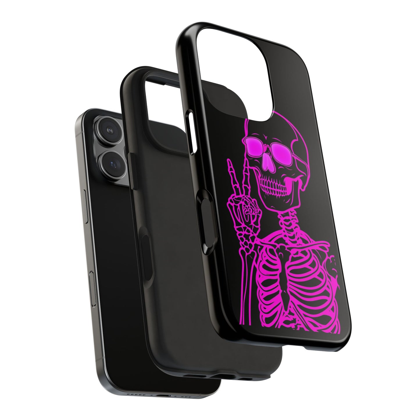 Edgy Skeleton Tough Phone Cases, Halloween Gift, Unique Phone Cover, Skull Design, Trendy Accessory for Young Adults