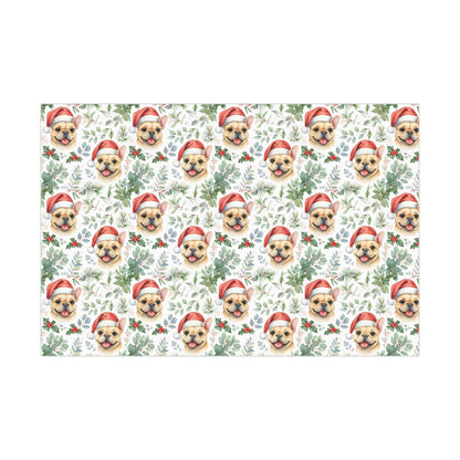 Cute Tan French Bulldog Christmas Gift Wrap