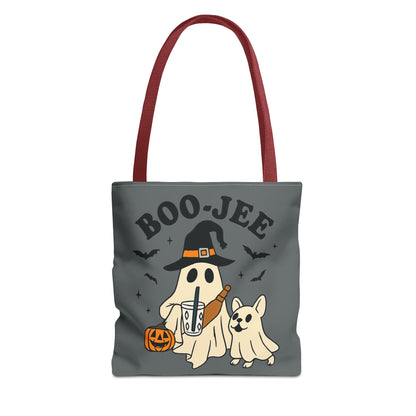 Boo-Jee Ghost Tote Bag, Halloween Shopping Bag, Cute Spooky Purse, Trick or Treat Tote, Fall Festival Accessory