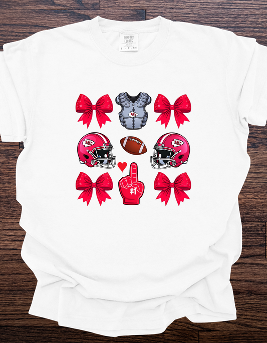 Helmet & Bows Chiefs Tee