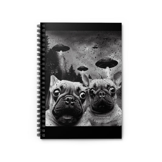 French Bulldog  Alien Theme Spiral Notebook