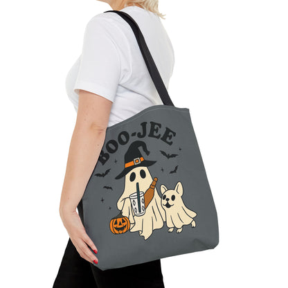 Boo-Jee Ghost Tote Bag, Halloween Shopping Bag, Cute Spooky Purse, Trick or Treat Tote, Fall Festival Accessory