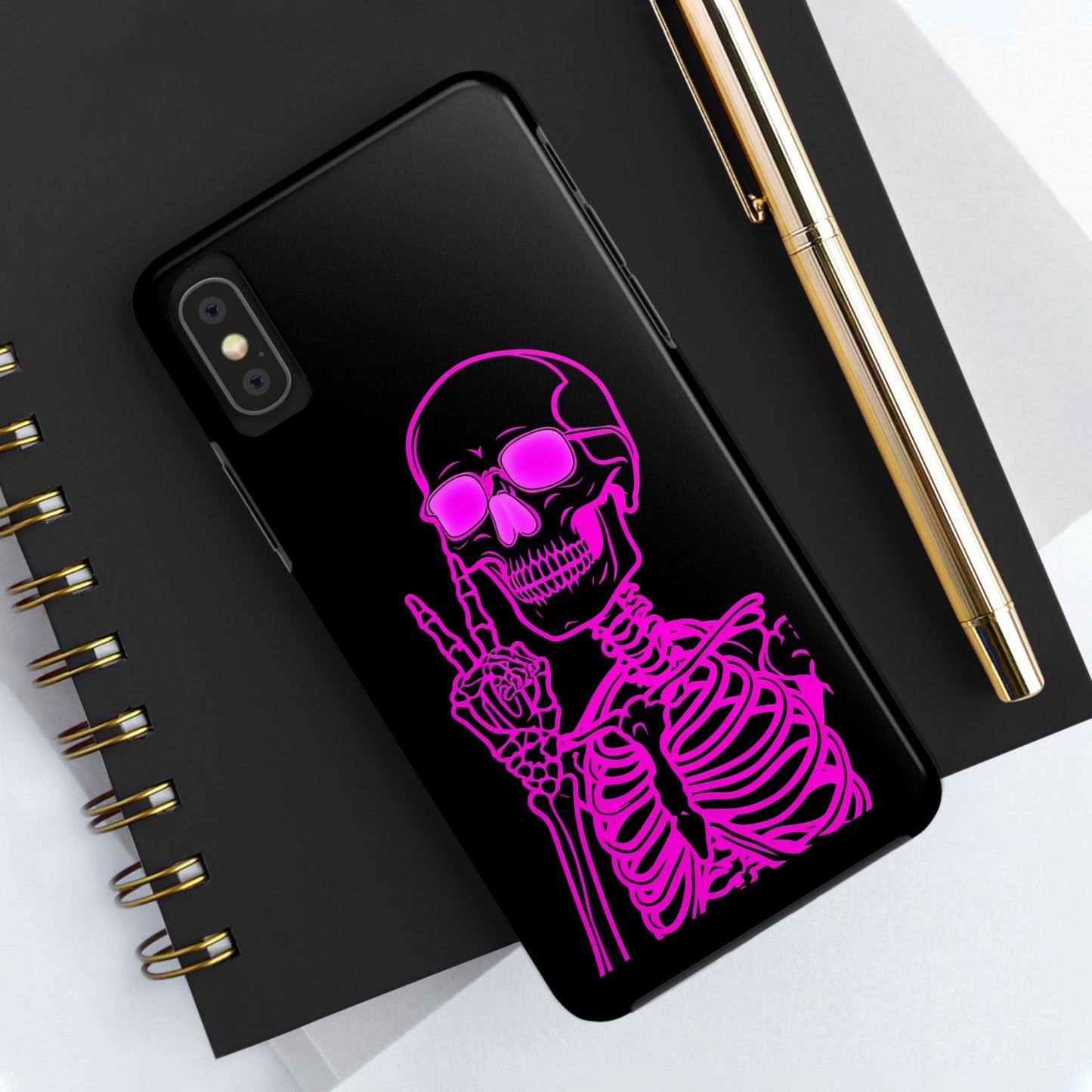 Edgy Skeleton Tough Phone Cases, Halloween Gift, Unique Phone Cover, Skull Design, Trendy Accessory for Young Adults