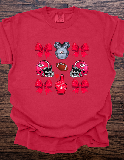Helmet & Bows Chiefs Tee
