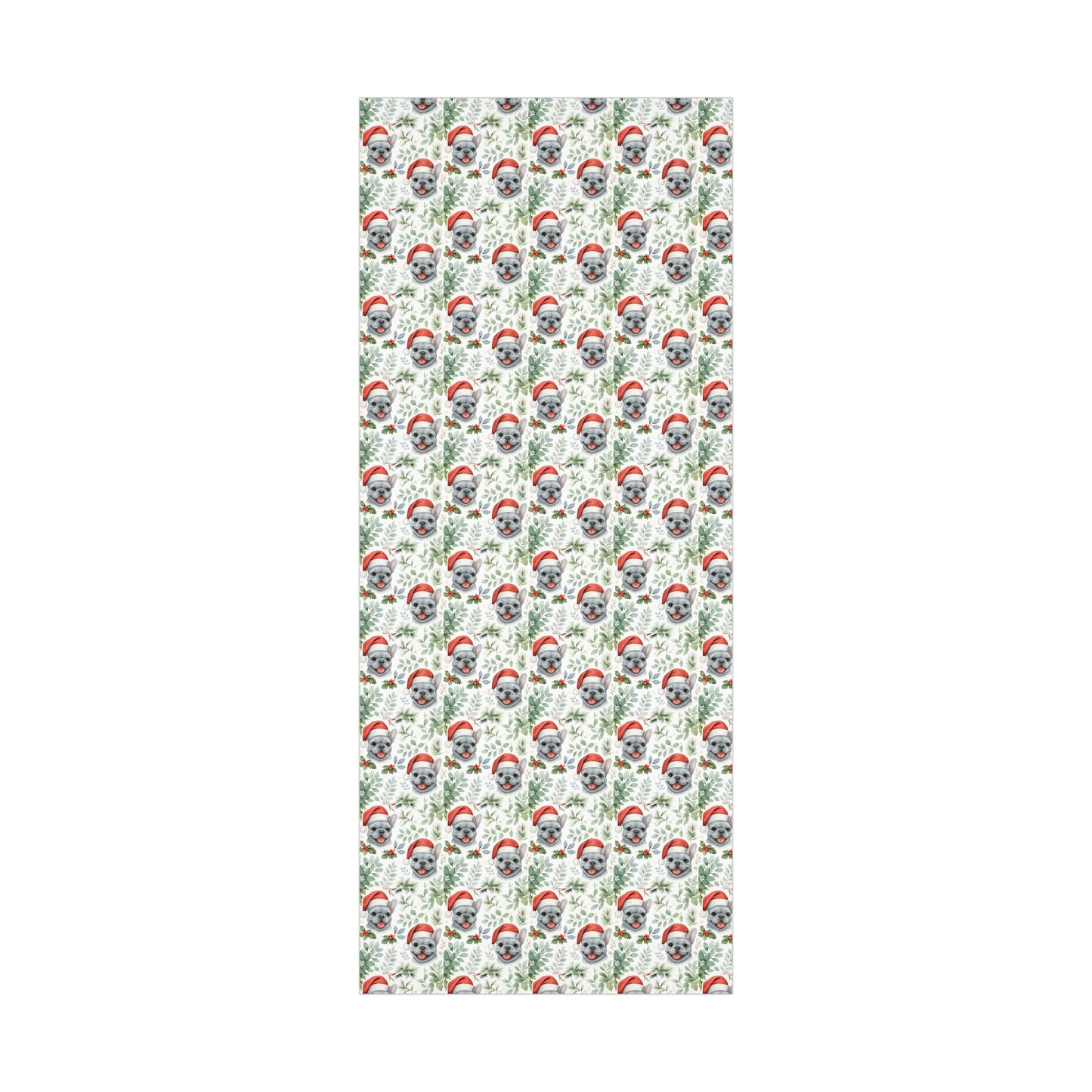 Frenchie Christmas Wrapping Paper- Grey Dog