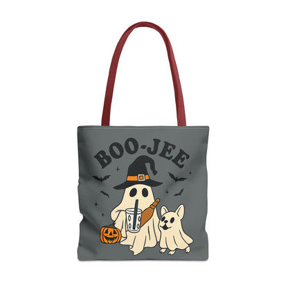 Boo-Jee Ghost Tote Bag, Halloween Shopping Bag, Cute Spooky Purse, Trick or Treat Tote, Fall Festival Accessory