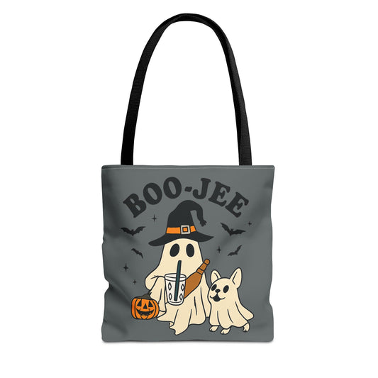 Boo-Jee Ghost Tote Bag, Halloween Shopping Bag, Cute Spooky Purse, Trick or Treat Tote, Fall Festival Accessory