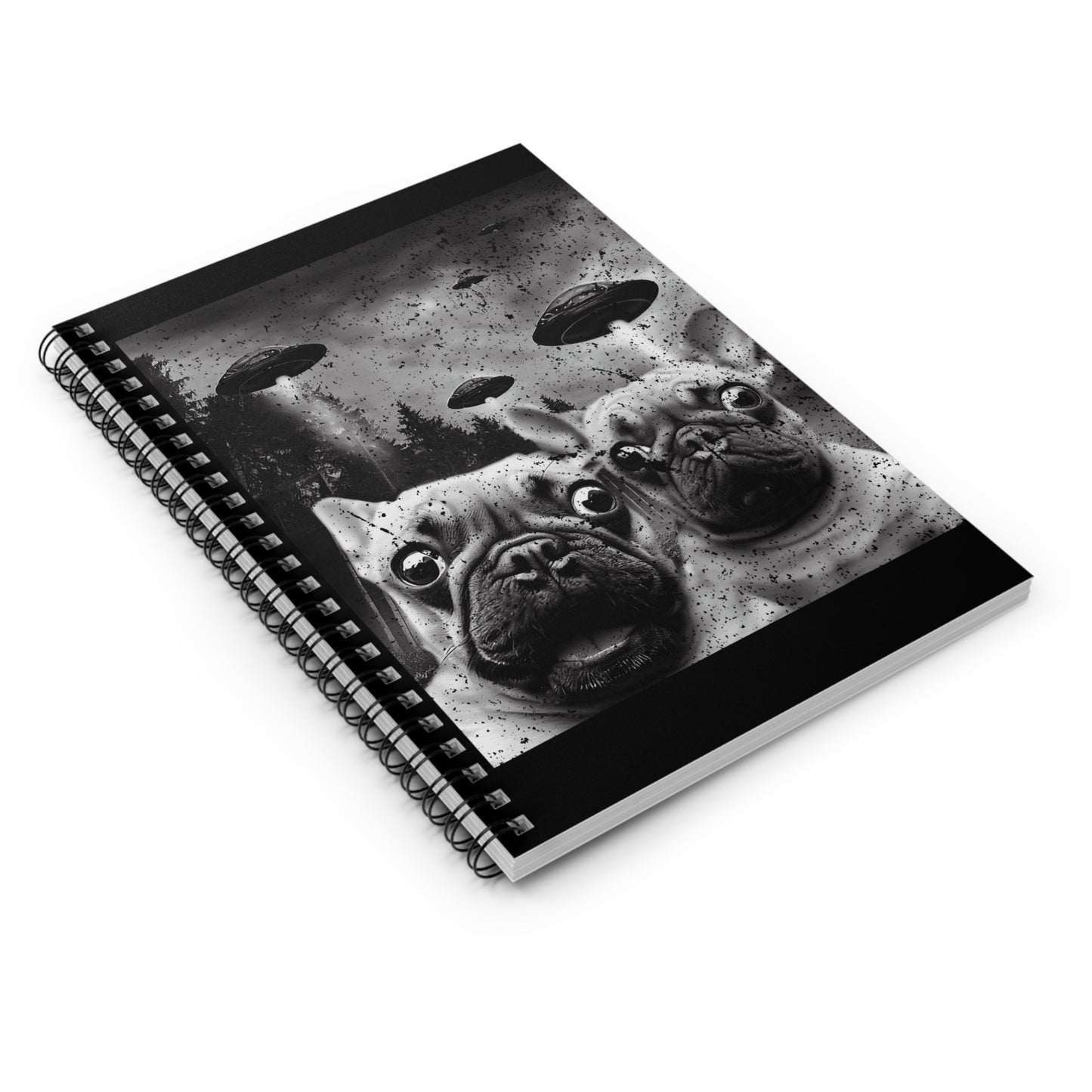 French Bulldog  Alien Theme Spiral Notebook