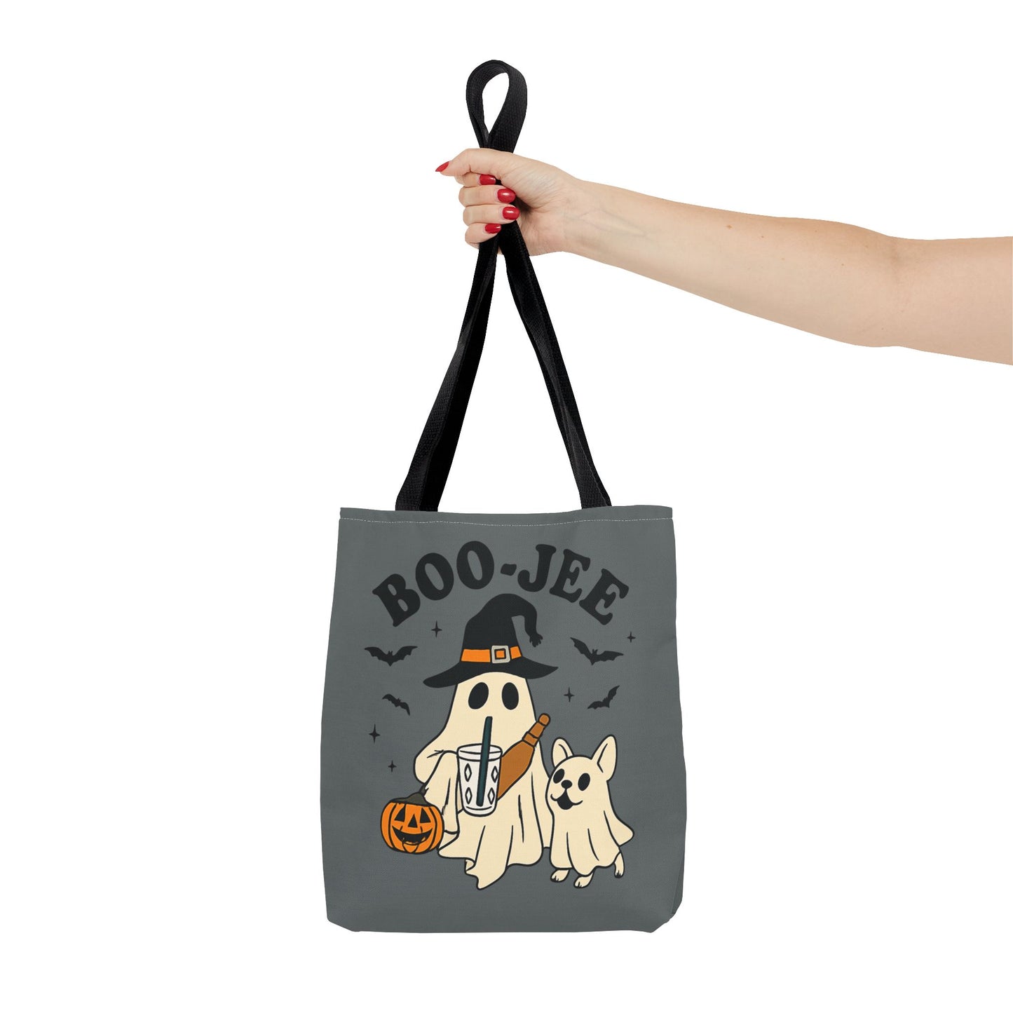 Boo-Jee Ghost Tote Bag, Halloween Shopping Bag, Cute Spooky Purse, Trick or Treat Tote, Fall Festival Accessory