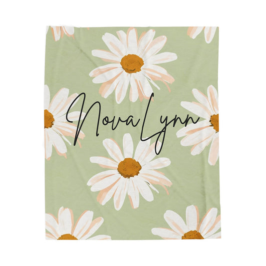 Cozy Floral Plush Blanket, Personalized Throw Blanket for Home, Gift for Her, Wedding Gift, Nursery Decor, Soft and Warm Blanket