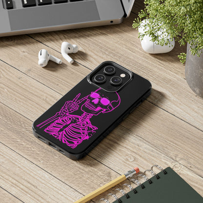 Edgy Skeleton Tough Phone Cases, Halloween Gift, Unique Phone Cover, Skull Design, Trendy Accessory for Young Adults