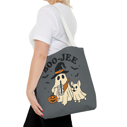 Boo-Jee Ghost Tote Bag, Halloween Shopping Bag, Cute Spooky Purse, Trick or Treat Tote, Fall Festival Accessory