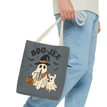 Boo-Jee Ghost Tote Bag, Halloween Shopping Bag, Cute Spooky Purse, Trick or Treat Tote, Fall Festival Accessory