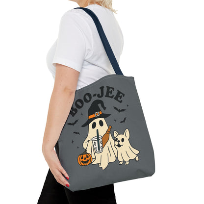 Boo-Jee Ghost Tote Bag, Halloween Shopping Bag, Cute Spooky Purse, Trick or Treat Tote, Fall Festival Accessory