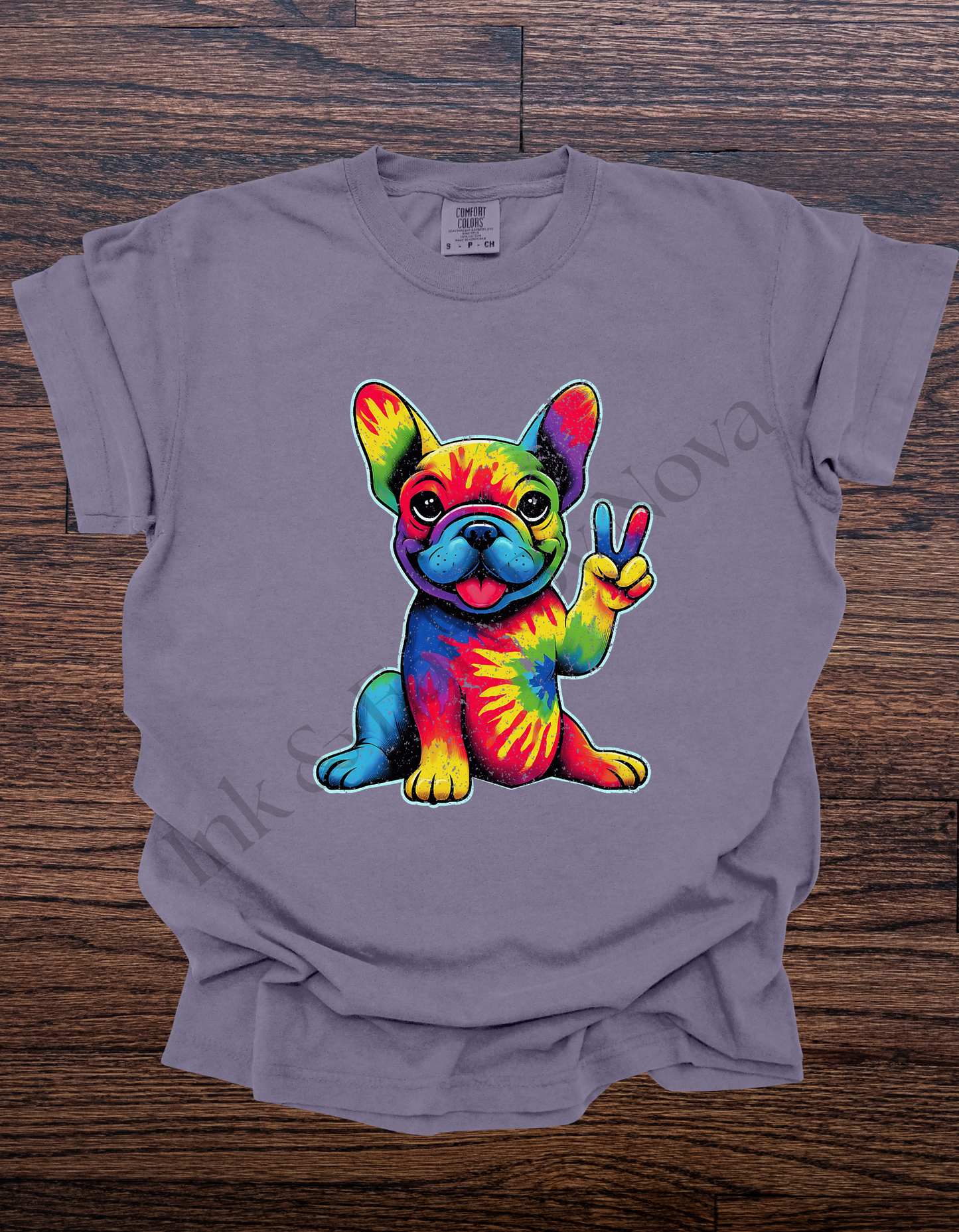 Tye Die Frenchie Tee