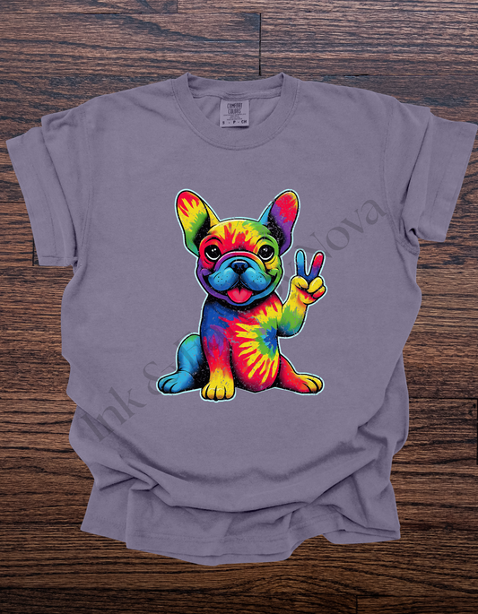 Tye Die Frenchie Tee