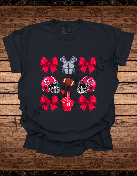 Helmet & Bows Chiefs Tee