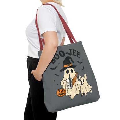 Boo-Jee Ghost Tote Bag, Halloween Shopping Bag, Cute Spooky Purse, Trick or Treat Tote, Fall Festival Accessory