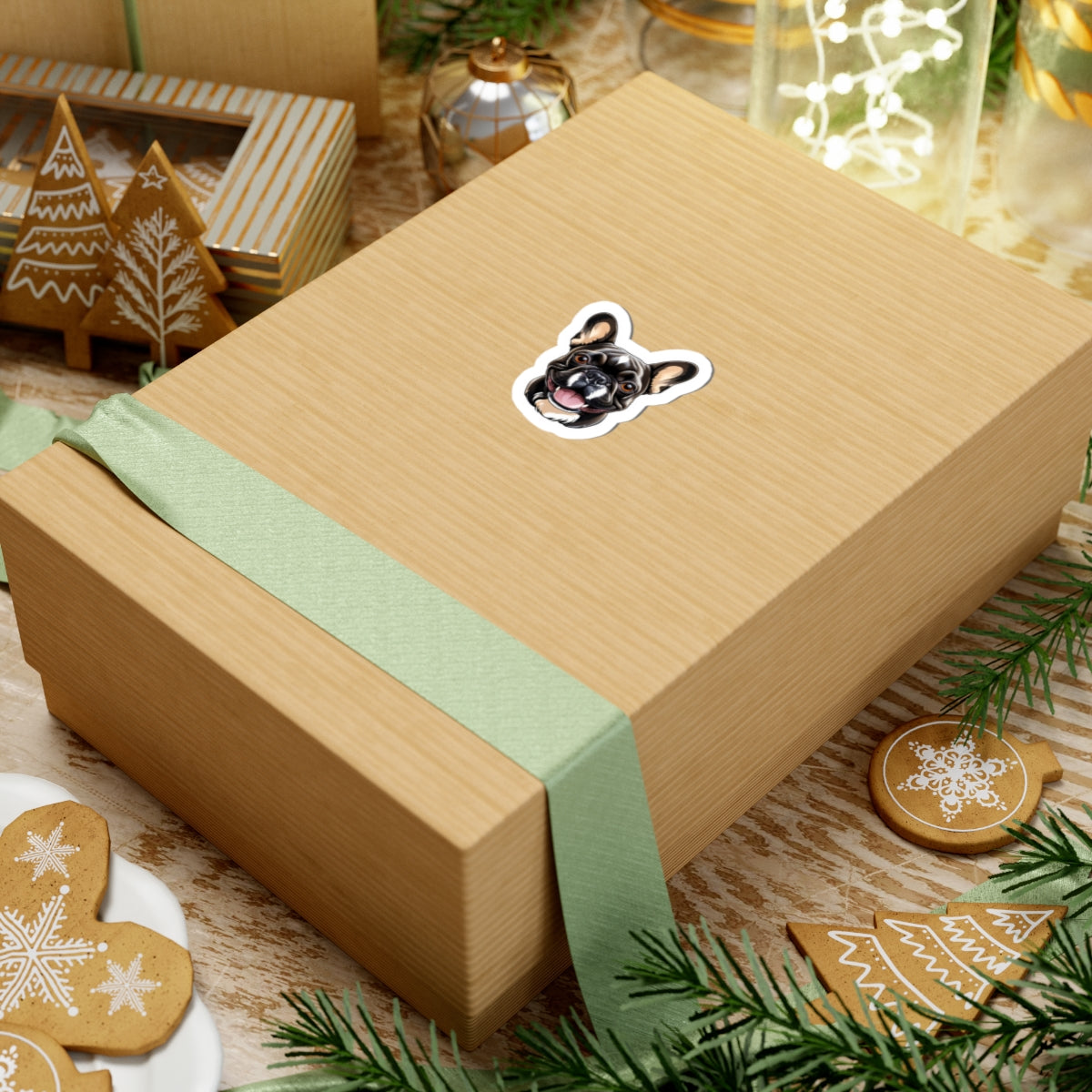 Brown Frenchie Face  Sticker