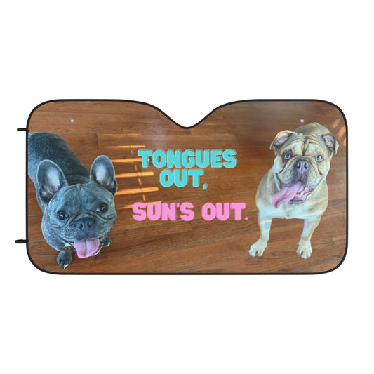 Funny French and English Bulldog Windshield Sun Visor