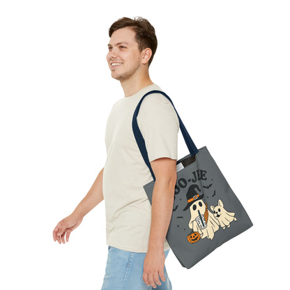 Boo-Jee Ghost Tote Bag, Halloween Shopping Bag, Cute Spooky Purse, Trick or Treat Tote, Fall Festival Accessory
