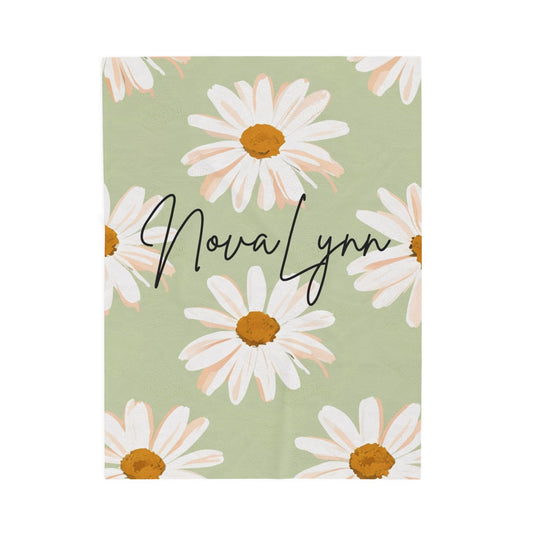 Cozy Floral Plush Blanket, Personalized Throw Blanket for Home, Gift for Her, Wedding Gift, Nursery Decor, Soft and Warm Blanket