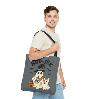 Boo-Jee Ghost Tote Bag, Halloween Shopping Bag, Cute Spooky Purse, Trick or Treat Tote, Fall Festival Accessory