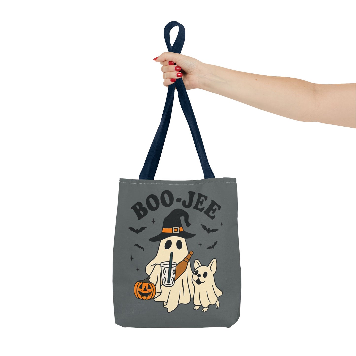 Boo-Jee Ghost Tote Bag, Halloween Shopping Bag, Cute Spooky Purse, Trick or Treat Tote, Fall Festival Accessory