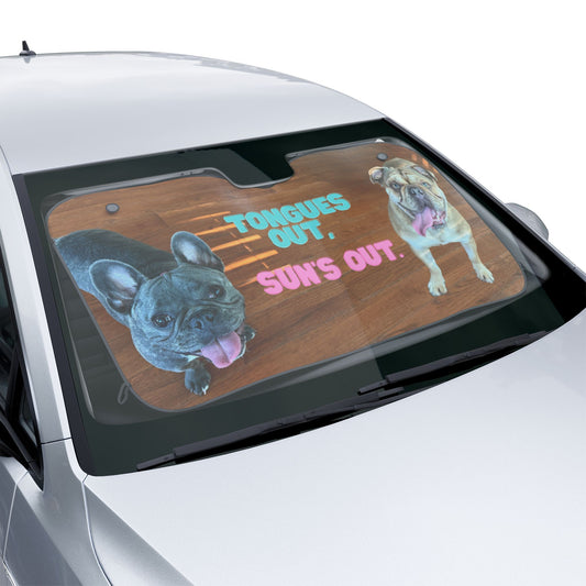 Funny French and English Bulldog Windshield Sun Visor