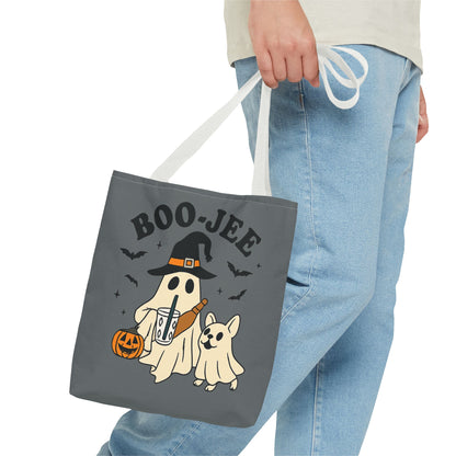 Boo-Jee Ghost Tote Bag, Halloween Shopping Bag, Cute Spooky Purse, Trick or Treat Tote, Fall Festival Accessory