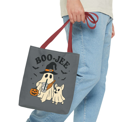 Boo-Jee Ghost Tote Bag, Halloween Shopping Bag, Cute Spooky Purse, Trick or Treat Tote, Fall Festival Accessory