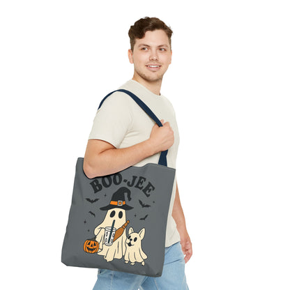 Boo-Jee Ghost Tote Bag, Halloween Shopping Bag, Cute Spooky Purse, Trick or Treat Tote, Fall Festival Accessory