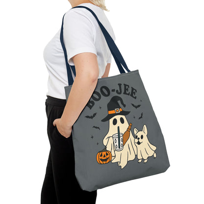 Boo-Jee Ghost Tote Bag, Halloween Shopping Bag, Cute Spooky Purse, Trick or Treat Tote, Fall Festival Accessory