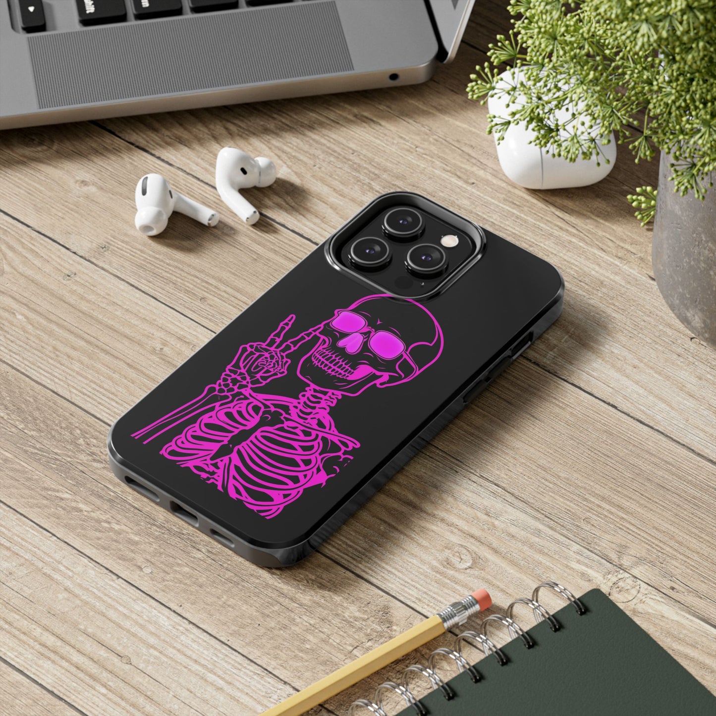 Edgy Skeleton Tough Phone Cases, Halloween Gift, Unique Phone Cover, Skull Design, Trendy Accessory for Young Adults