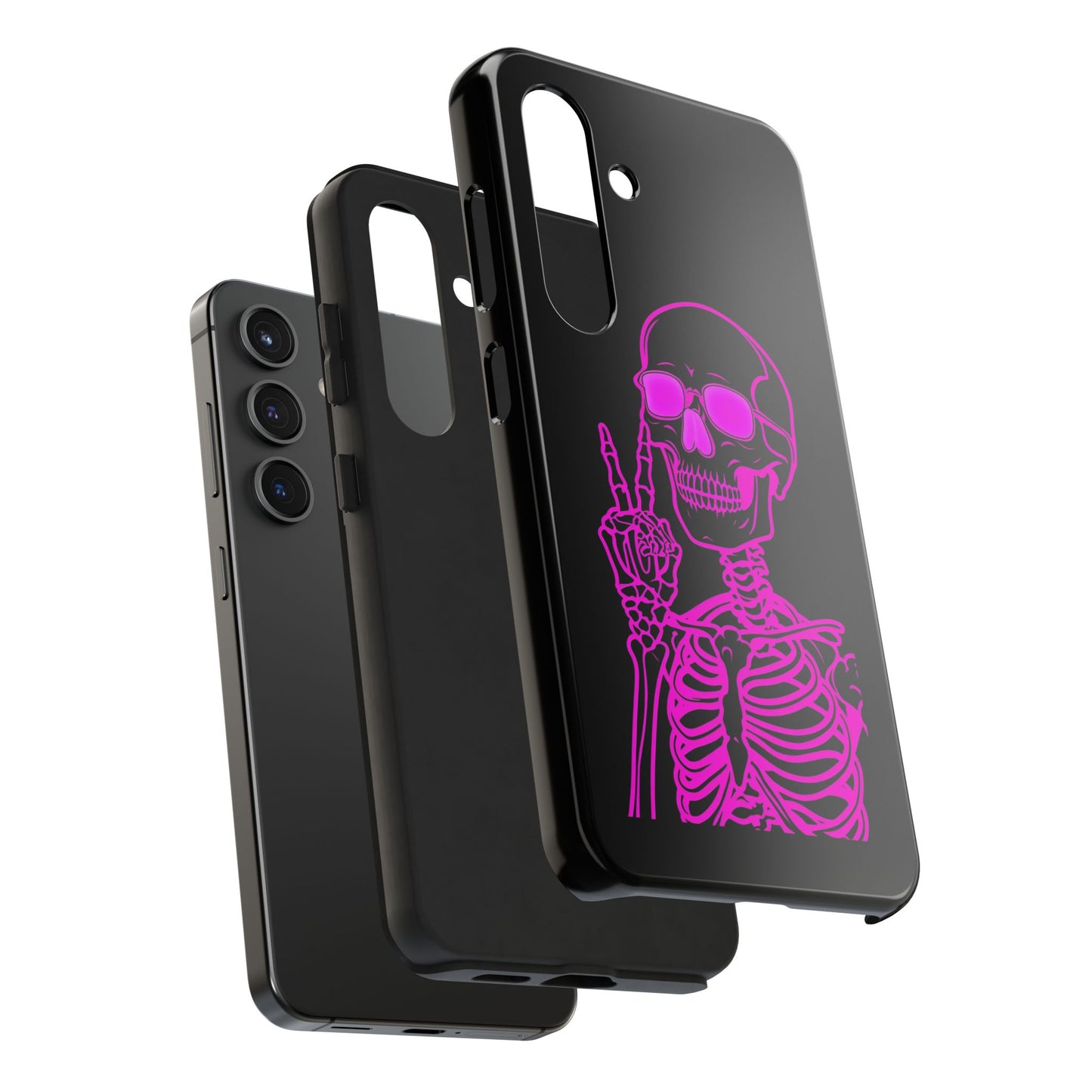 Edgy Skeleton Tough Phone Cases, Halloween Gift, Unique Phone Cover, Skull Design, Trendy Accessory for Young Adults