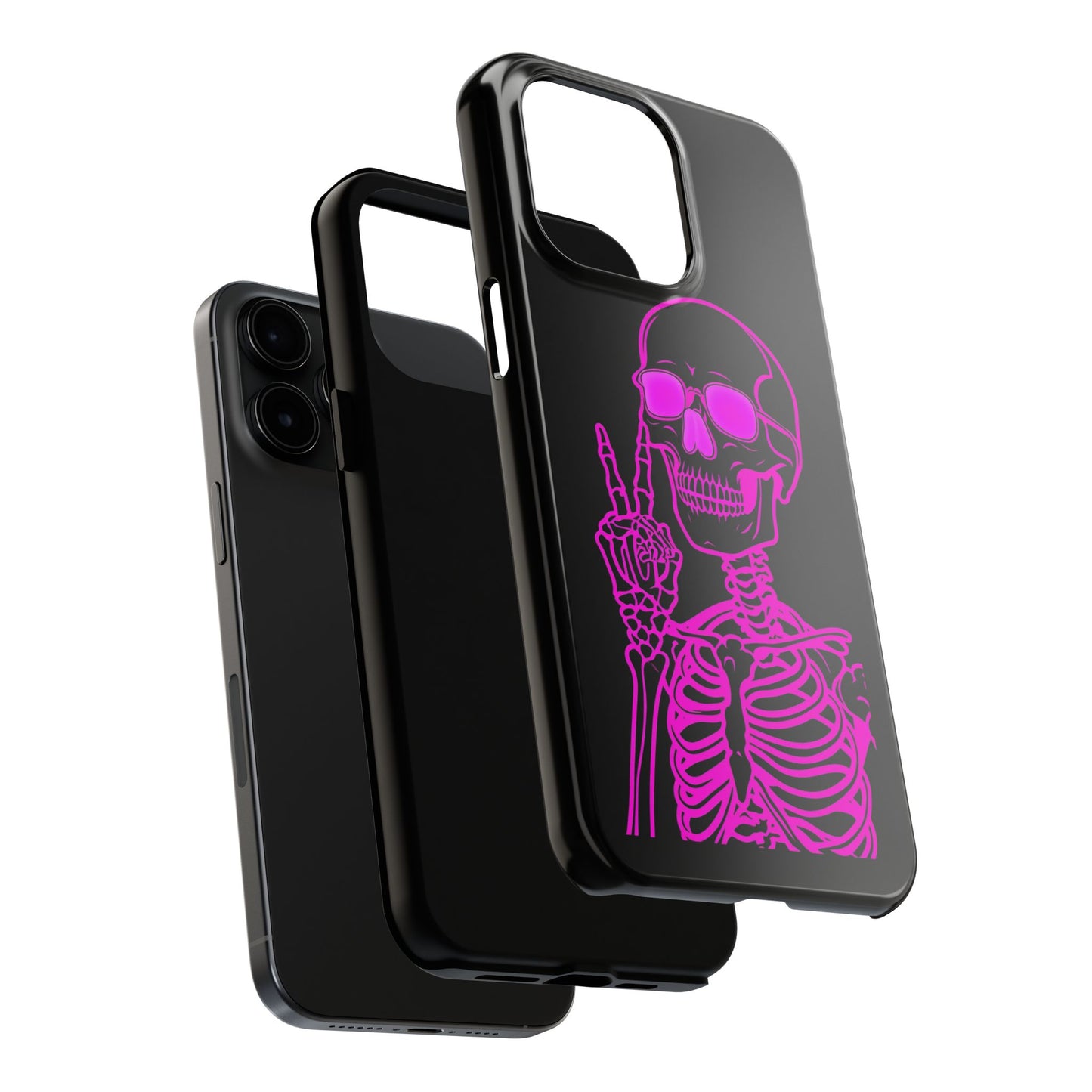 Edgy Skeleton Tough Phone Cases, Halloween Gift, Unique Phone Cover, Skull Design, Trendy Accessory for Young Adults