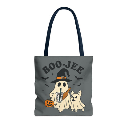 Boo-Jee Ghost Tote Bag, Halloween Shopping Bag, Cute Spooky Purse, Trick or Treat Tote, Fall Festival Accessory