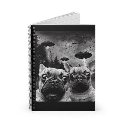 French Bulldog  Alien Theme Spiral Notebook