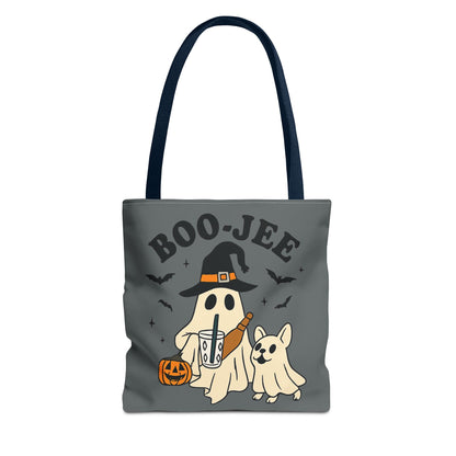 Boo-Jee Ghost Tote Bag, Halloween Shopping Bag, Cute Spooky Purse, Trick or Treat Tote, Fall Festival Accessory