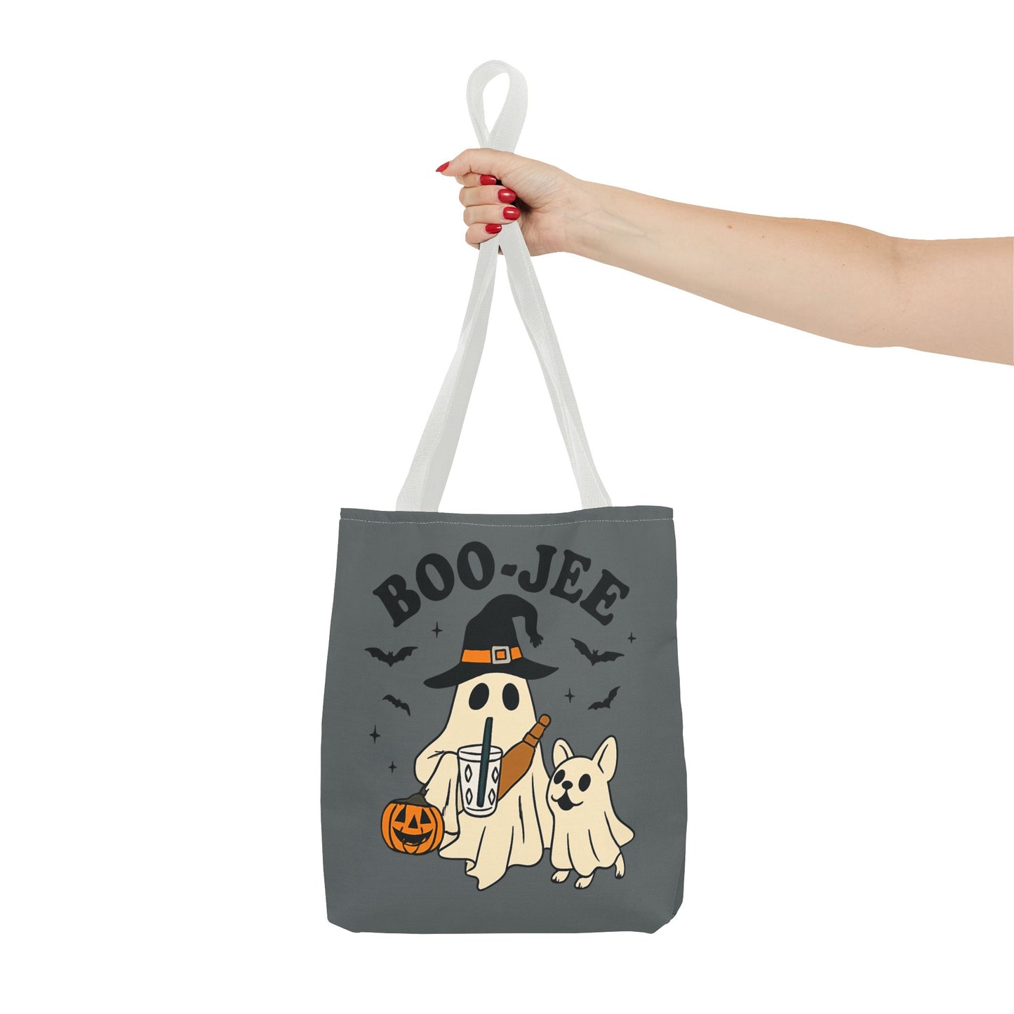 Boo-Jee Ghost Tote Bag, Halloween Shopping Bag, Cute Spooky Purse, Trick or Treat Tote, Fall Festival Accessory