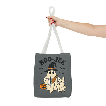 Boo-Jee Ghost Tote Bag, Halloween Shopping Bag, Cute Spooky Purse, Trick or Treat Tote, Fall Festival Accessory